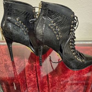 BEBE Black Ankle stilletto heeled Boots